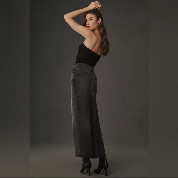 Reformation Tazz Maxi Denim Skirt Washed Black size 27 - Picture 2 of 7